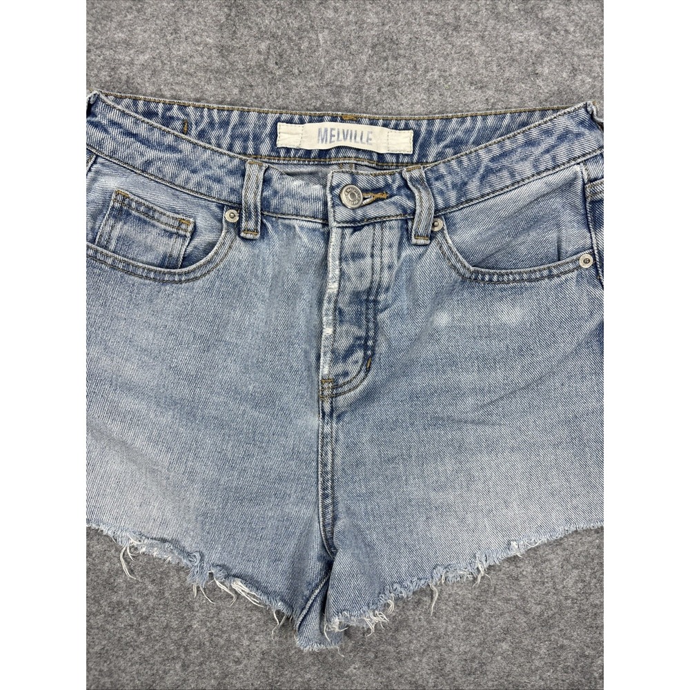 Melville Light Wash Blue High Rise Denim Cut Off Shorts Size 28.